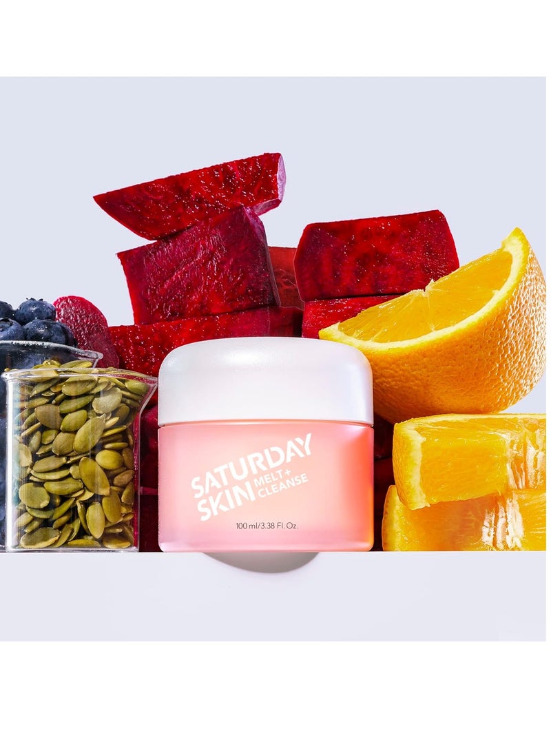 Saturday Skin Melt Cleanse Makeup Remover Balm Daily Cleansing Facial Balm to Oil Double Face Wash Vegan Remove Waterproof Makeup and Mascara