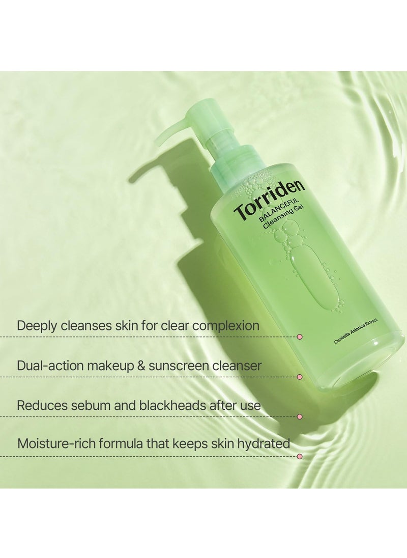 Torriden BALANCEFUL Cleansing Gel 200ml (6.76 fl. oz.) | Low pH Cleanser | Gentle Facial Cleanser that Soothes, Calms, and Hydrates | 5 types of Centella Asiatica Extracts