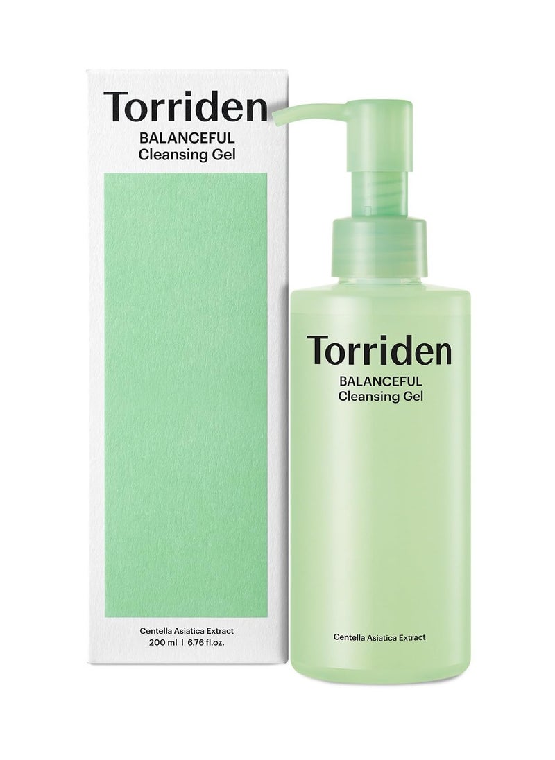 Torriden BALANCEFUL Cleansing Gel 200ml (6.76 fl. oz.) | Low pH Cleanser | Gentle Facial Cleanser that Soothes, Calms, and Hydrates | 5 types of Centella Asiatica Extracts