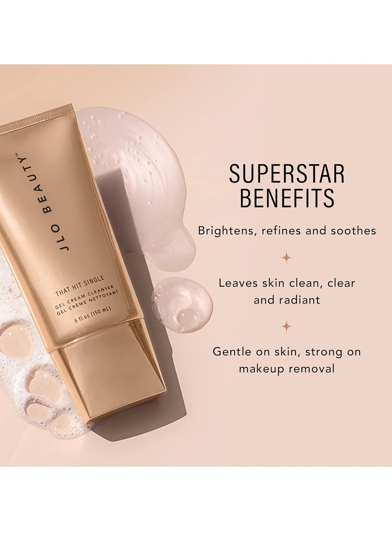 JLO BEAUTY That Hit Single Gel Cream Cleanser | Sulfate-Free, Antioxidant-Rich, Clears & Removes Makeup for Smooth, Radiant Skin | 5 Oz