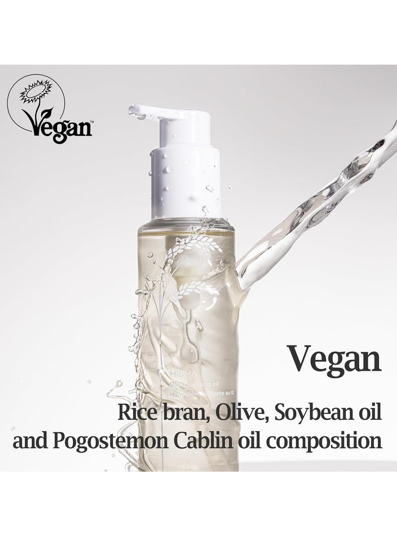 MIDHA Rice Cleansing oil for clean and mild wash for face, non greasy and light texture, quick emulsifying rice bran oil, quick and easy makeup remove
