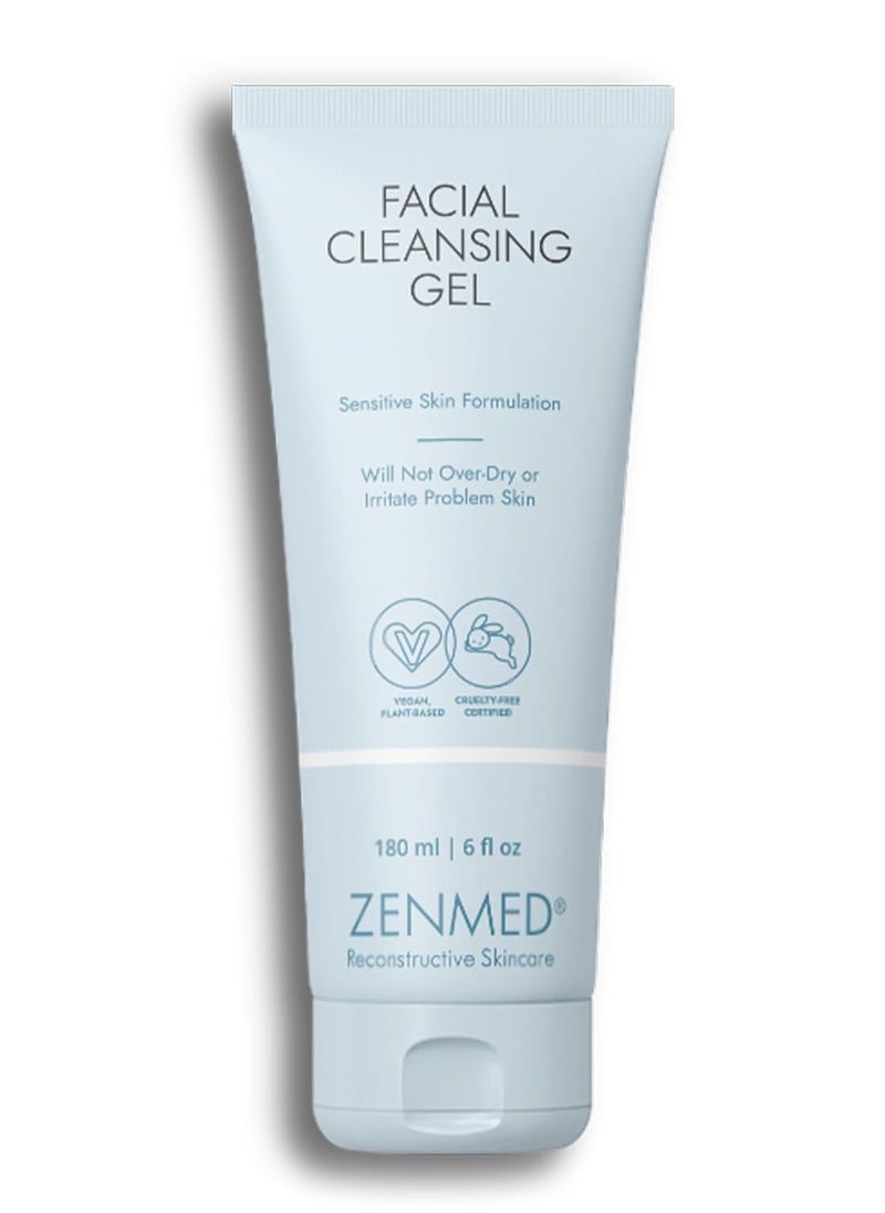 ZENMED Gentle Facial Cleanser 6 oz for Women and Men - All-in-One Cleanser Face Wash | Hydrating Cleanser & Gel Cleanser for Sensitive Skin | Natural, Organic Facial Wash - USA Made