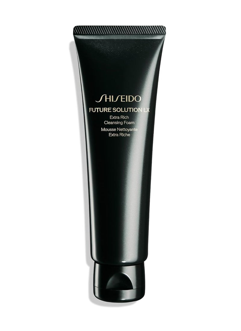 Shiseido Future Solution LX Extra Rich Cleansing Foam - 125 mL - Rich Foaming Cleanser for Smooth and Vibrant Skin - Non-Comedogenic - All Skin Types