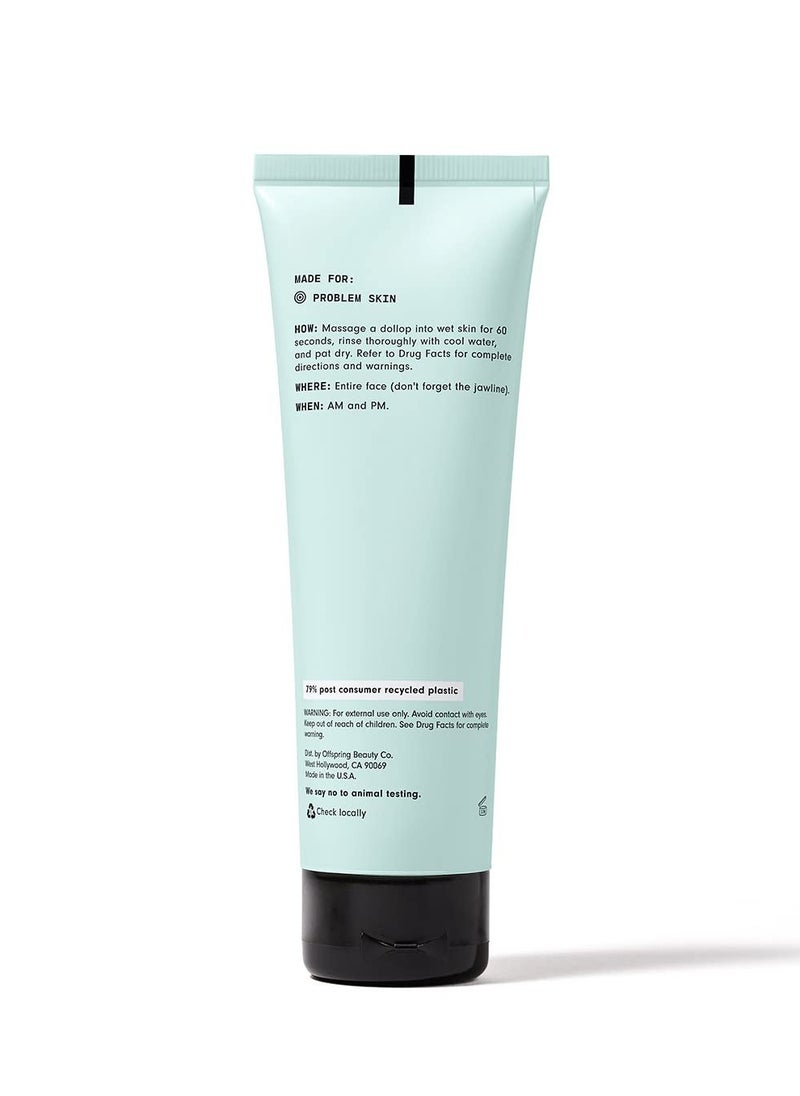 Versed Keep The Peace Calming Cream Cleanser - Gentle, Non-Drying Foaming Cleanser with Salicylic Acid - Daily Face Wash Helps Reduce Blemishes Without Stripping Skin - Vegan (4 fl oz)