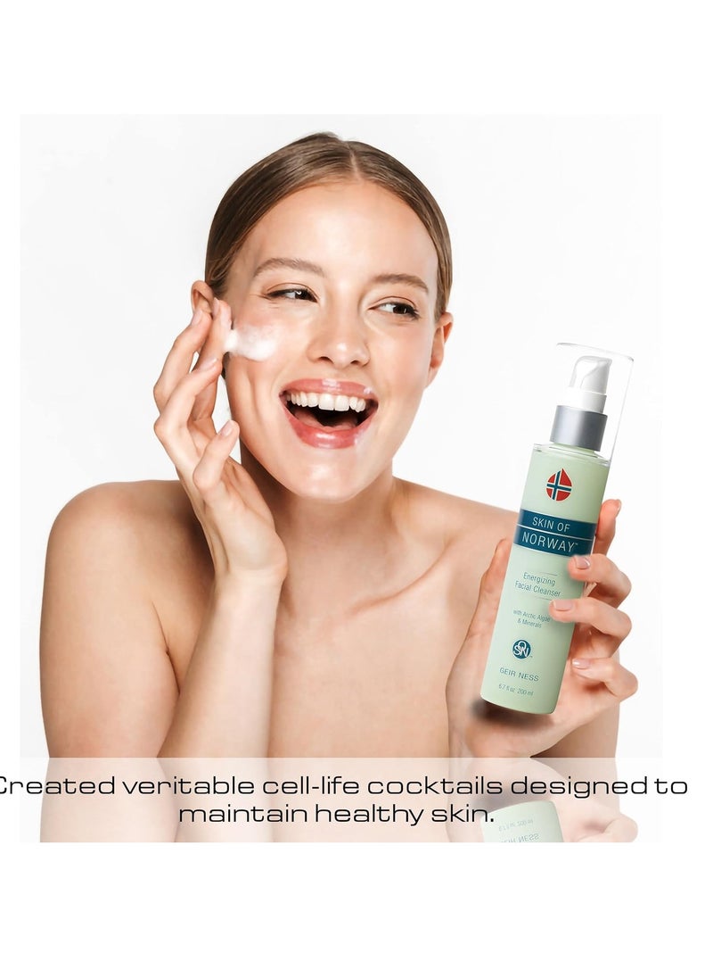 Geir Ness Skin of Norway Energizing Facial Cleanser - Contains Arctic Algae & Minerals - Moisturizing Deep Cleansing Face Wash For Dry and Sensitive Skin