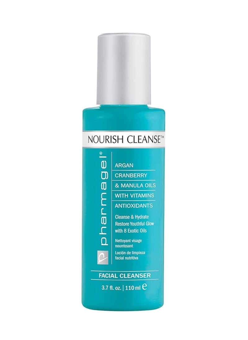 Pharmagel Nourish Cleanse Hydrating Facial Cleanser | Face Cleanser & Makeup Remover | Natural Face Wash for All Skin Types – 3.7 oz