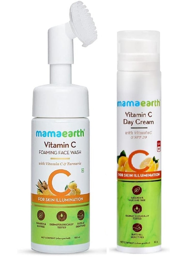 Mamaearth Vitamin C Glow Combo (Vitamin C Day Cream 50g + Vitamin C Face Wash 150ml)