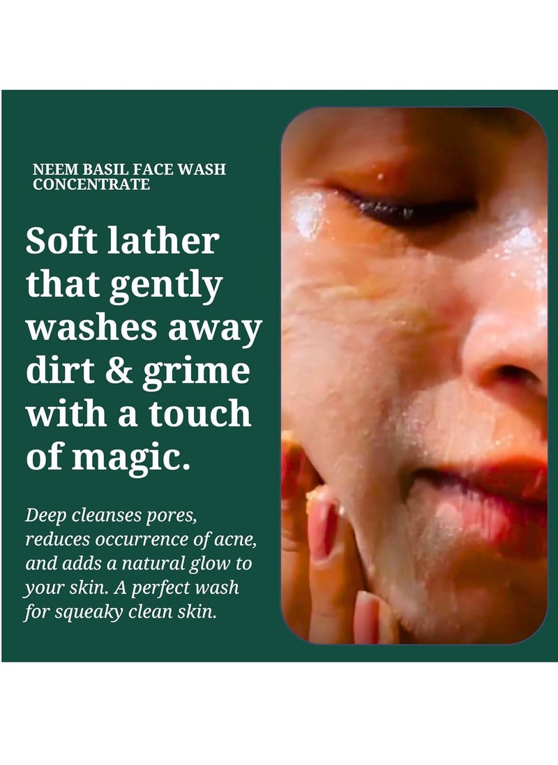 Neem Basil Face Wash Concentrate | Organic, Vegan & Cruelty Free | Sulphate & Paraben Free | 125g