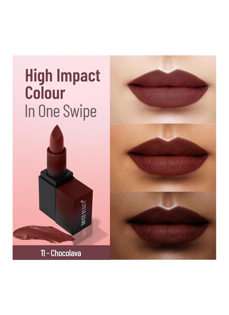 Hd Matte Pigmented Smudge Proof Lipstick | Creamy Matte Long Stay Lipstick | Chocolave, 3.4g