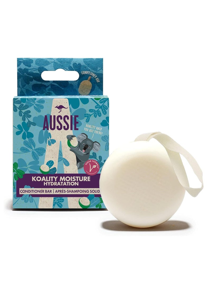 Moisturising Vegan Conditioner Bar with Australian Macadamia Nut Solid Travel Toiletries for Damaged and Dry Hair 75G Rich Lather 96 percent Natural Origin Cruelty Free and Recyclable Box