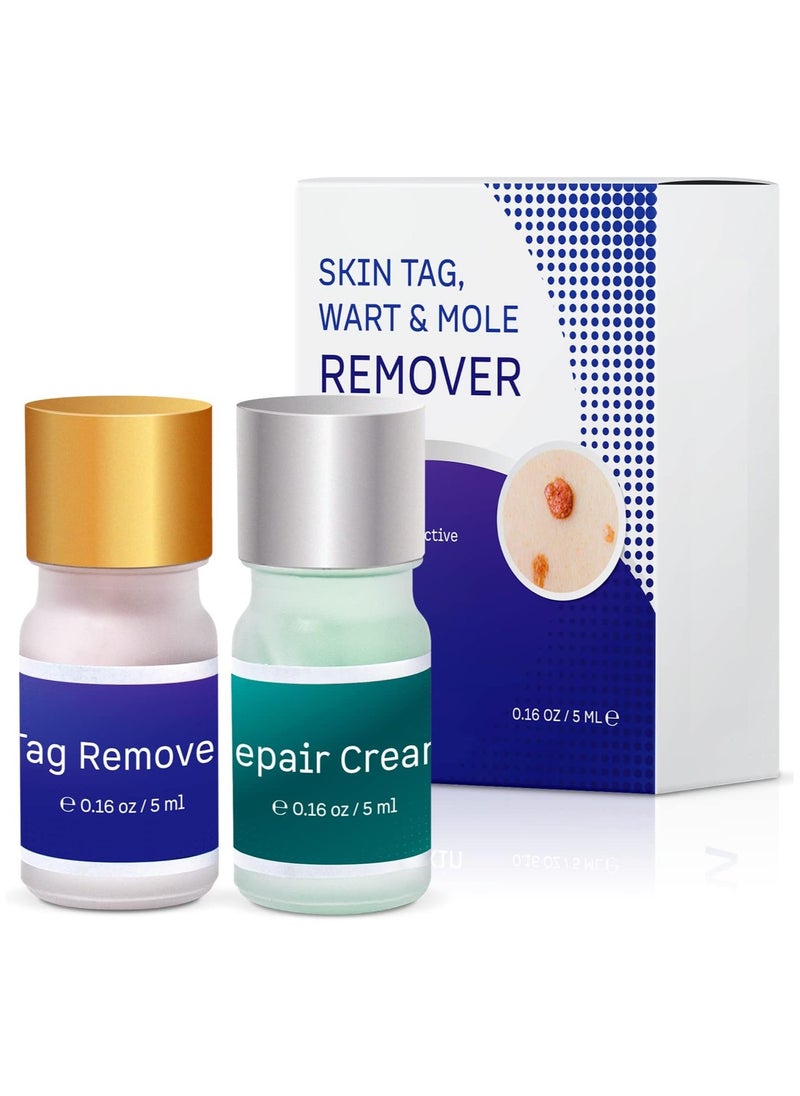 Wealthskin Skin Tag Remover, Mole Remover and Repair Gel Set, Skin Tag Removal Treatment, Mole Corrector, Easy at Home Use