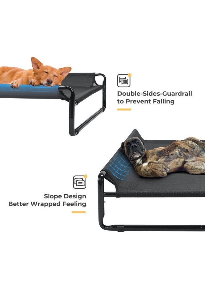 Veehoo Original Cooling Elevated Dog Bed, Outdoor Raised Dog Cots Bed for Large Dogs, Portable Standing Pet Bed with Washable Breathable Mesh, No-Slip Feet for Indoor Outdoor, X-Large, Black, CWC2201