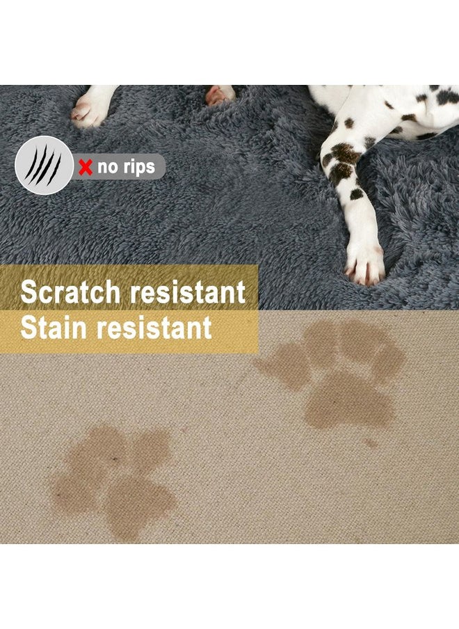 Codi Dog Bed for Couch - Calming Dog Beds for Large Dogs, Fluffy Plush Bed for Pets, Anti Anxiety Dog Bed with Removable Washable Cover for Dogs and Cats, Dark Grey, 41x37x6 inches