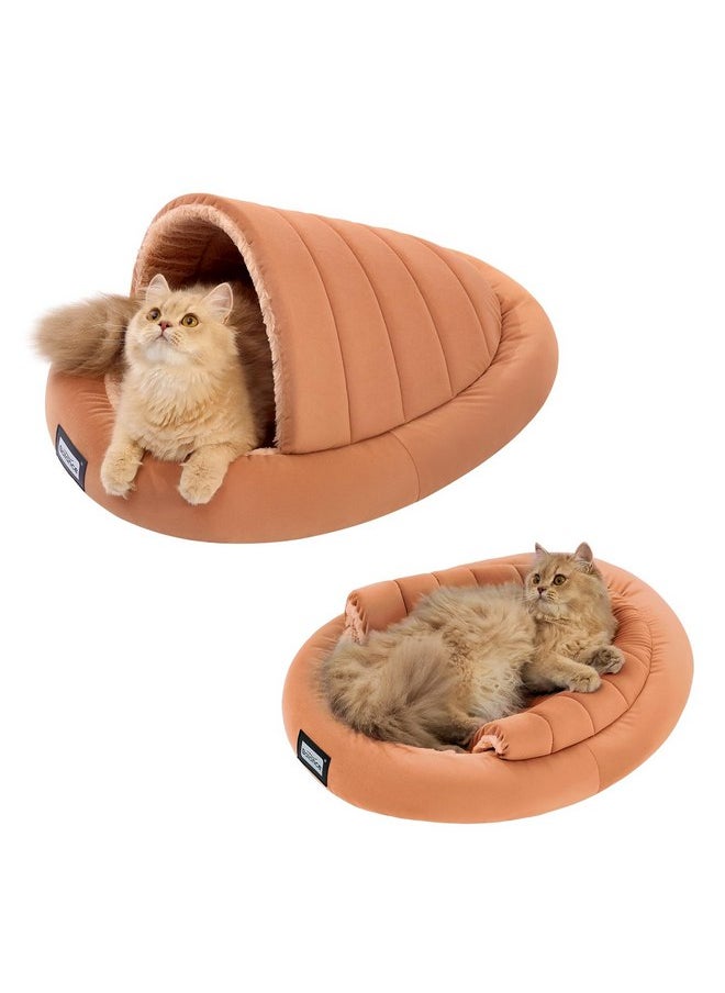 BALANCE 2 in 1 Cat Bed Cave for Kittens and Small Dogs, Cat Tents for Indoor Cats, Covered Cat Beds with Removable Cushion, Calming Cat Nest, Cat Hideaway, Washable Cat House with Non-Slip Bottom