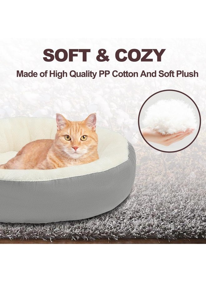 Rypet Heated Cat Bed Indoor, Soft & Cozy Donut Heated Pet Bed with Timer and Timer, Adjustable Temperature Heated Dog Beds for Small Dogs and Senior Cats with Chew Resistant Cord