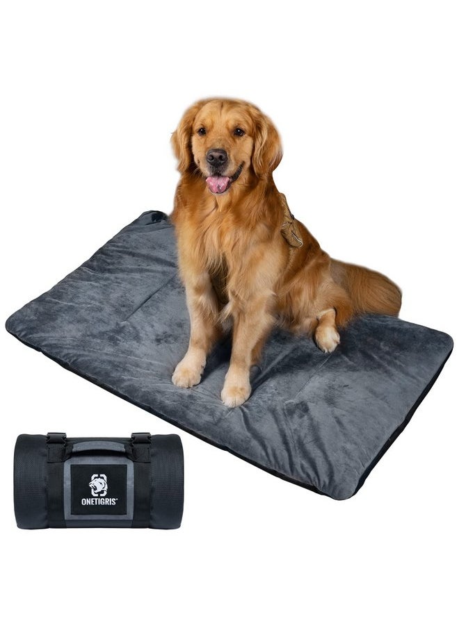 OneTigris Travel Dog Bed - Portable Waterproof Anti-Slip Dog Camping Bed, 3.6ft by 2.2ft Outdoor Indoor Mat Cushioned Plush Warm Puppy Mattresses