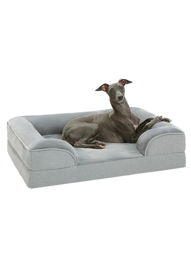 PAWZ Road Orthopedic Dog Bed, Washable Medium Dog Bed for Medium Dogs with Supportive Foam,2-Layer Waterproof Cover and Non-Slip Bottom for Small, Medium and Large Dog-Gray Medium