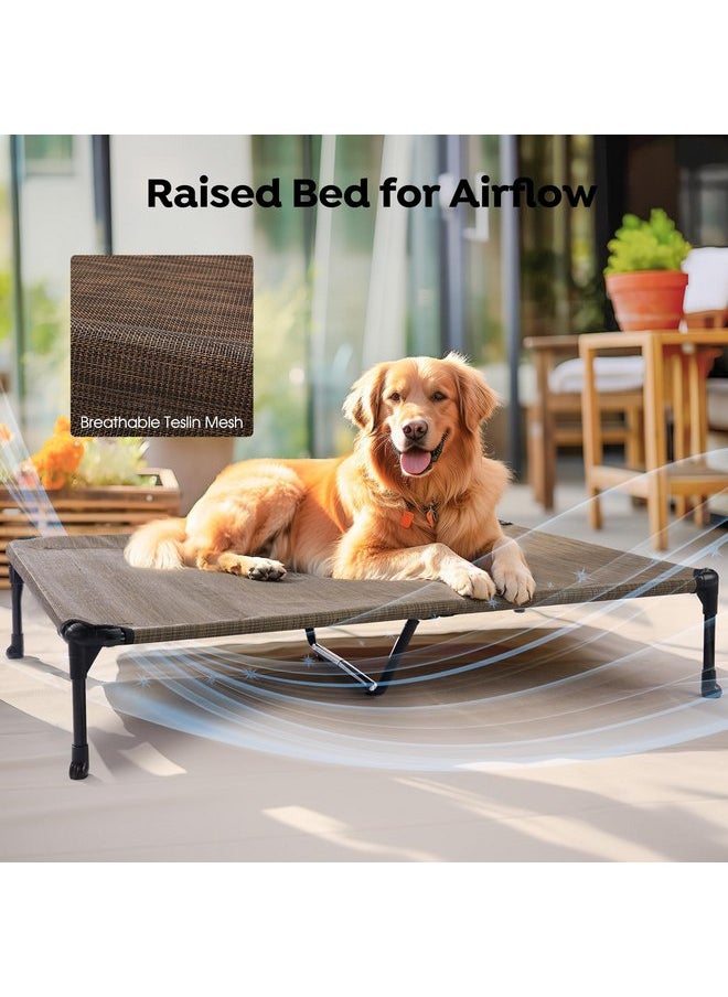 Veehoo Cooling Elevated Dog Bed, Portable Raised Pet Cot with Washable & Breathable Mesh, No-Slip Feet Durable Dog Cots Bed for Indoor & Outdoor Use, X Large, CWC1803-XL