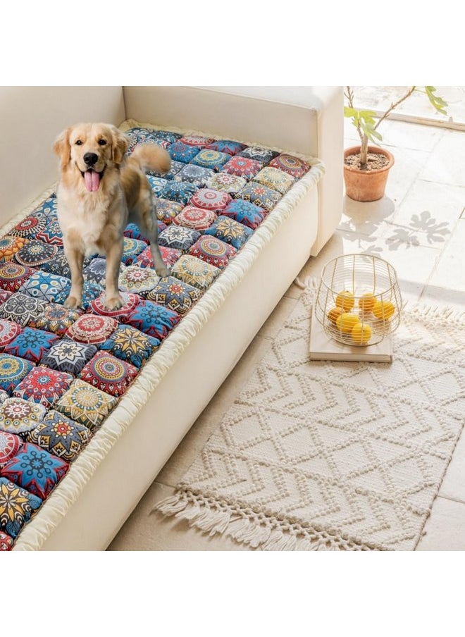 Washable Pet Bed Couch Cover，Funny Cat Mat Sofa Cover，Anti-Slip Dog Bed Sofa Cover，Pet Friendly Sofa Cover for Large Dogs (Phantom Blue, 70x180 cm/28 * 71in)