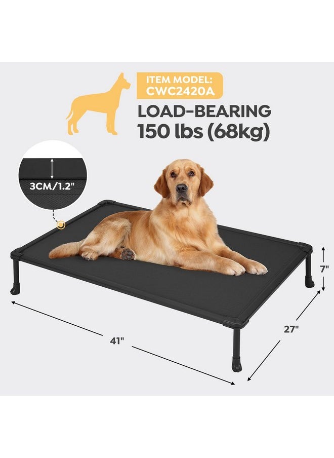 Veehoo Chew Proof Dog Bed, Non Chewable Dog Cots Beds for Large Dogs, Anti-Scratch Durable Dog Hammock Raised Place Bed for Dog Training Platform, Outdoor Cooling Dog Bed Off Ground, CWC2420ACP