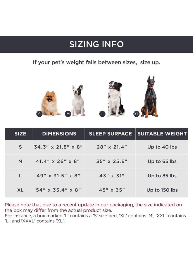 Bedsure Large Elevated Cooling Outdoor Dog Bed - Raised Cots for Large Dogs, Portable Indoor & Outdoor Pet Hammock Bed with Skid-Resistant Feet, Frame with Breathable Mesh, Brown, 49 inches