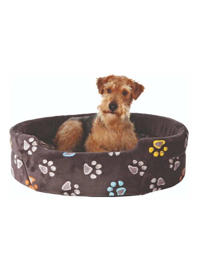 , Premium Donut Style Plush Dog Bed, Reversible Suitable For Extra Small Breeds During Winters, 85 × 75 Cm, Grey