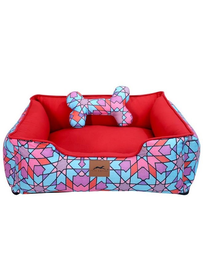 Ultra Soft Polyester Ethnic Desingner Bed For Dog & Cat (X-Large)