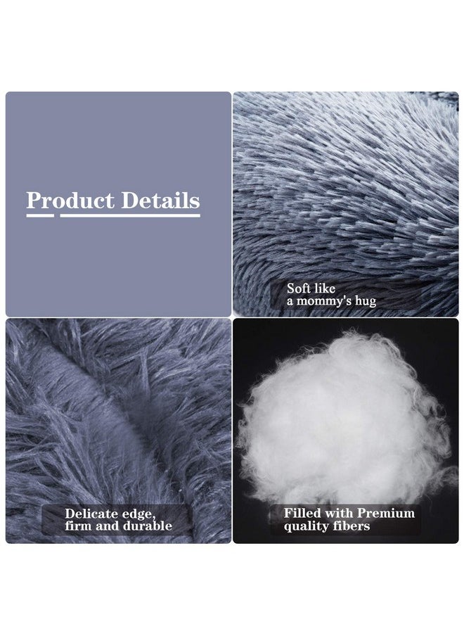 MFOX Calming Dog Bed (L/XL/XXL/XXXL) for Medium and Large Dogs Comfortable Pet Bed Faux Fur Donut Cuddler Up to 25/35/55/100lbs
