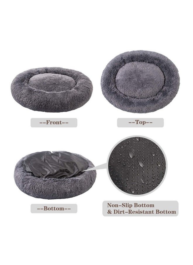 MFOX Calming Dog Bed (L/XL/XXL/XXXL) for Medium and Large Dogs Comfortable Pet Bed Faux Fur Donut Cuddler Up to 25/35/55/100lbs
