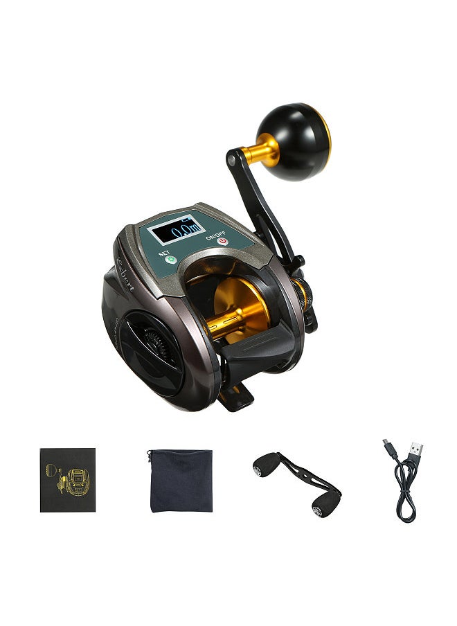 USB Rechargeable Carbon Fiber Baitcasting Reel 9+1BB Fishing Reel with Display High Speed 6.4: 1 Gear Ratio Magnetic Brake   System Baitcaster Reel For Right Hand