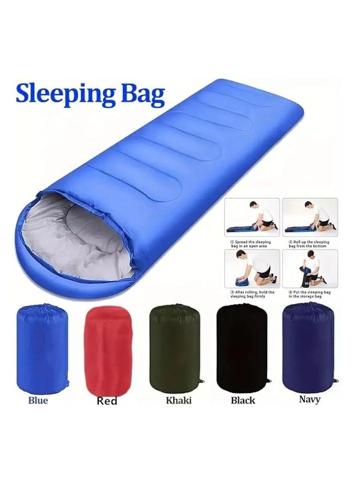 Premium Lightweight Sleeping Bag for Camping, Hiking, Backpacking | Warm, Water-Resistant and Portable (210 x75 cm) Compression Sack for Easy Packing Perfect for Picnic and Outdoor Adventures