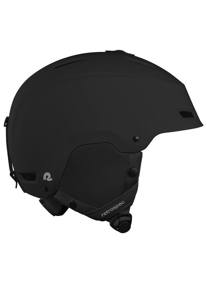 Zephyr Ski & Snowboard Helmet For Adults Adjustable With 9 Vents Abs Shell & Eps Foam Matte Black Medium 55.559Cm