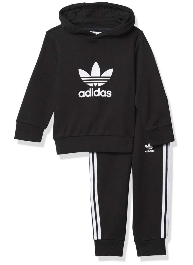 adidas Originals unisex-baby Adicolor Hoodie Set Black/White 12M