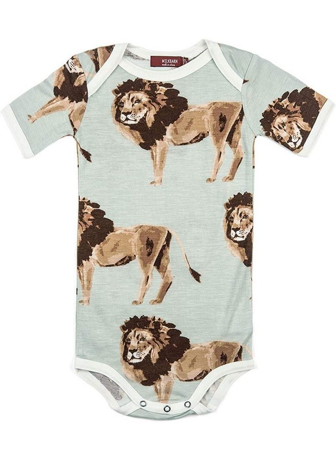 Milkbarn Short Sleeve One Piece (Lion, 3-6 Months)