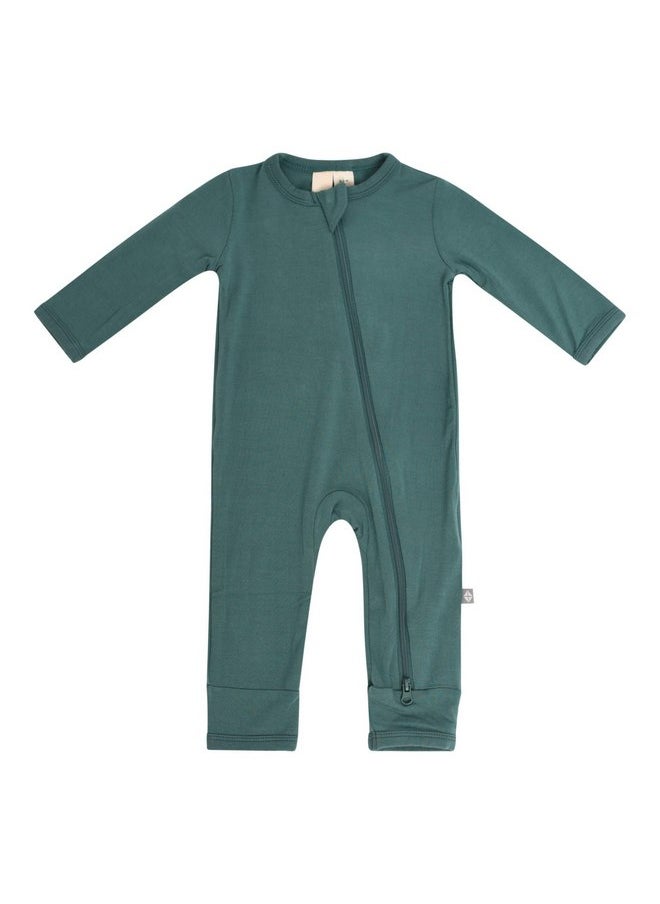 Kyte Baby Unisex Rayon Made From Bamboo Zippered Rompers (3-6 Months, Emerald)