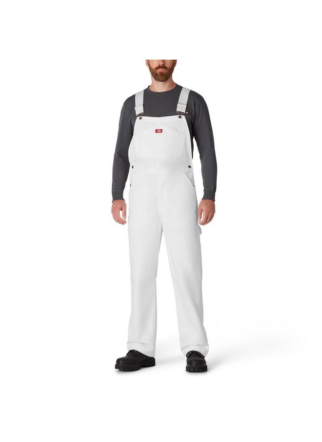 Dickies Industrial Wear mens Painters Bib overalls and coveralls workwear apparel, White, 32W x 32L US