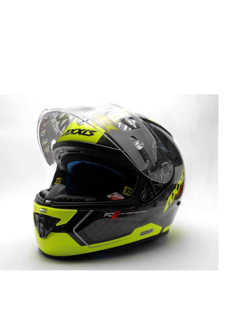 FULL FACE helmet AXXIS COBRA rage a3 gloss fluor yellow