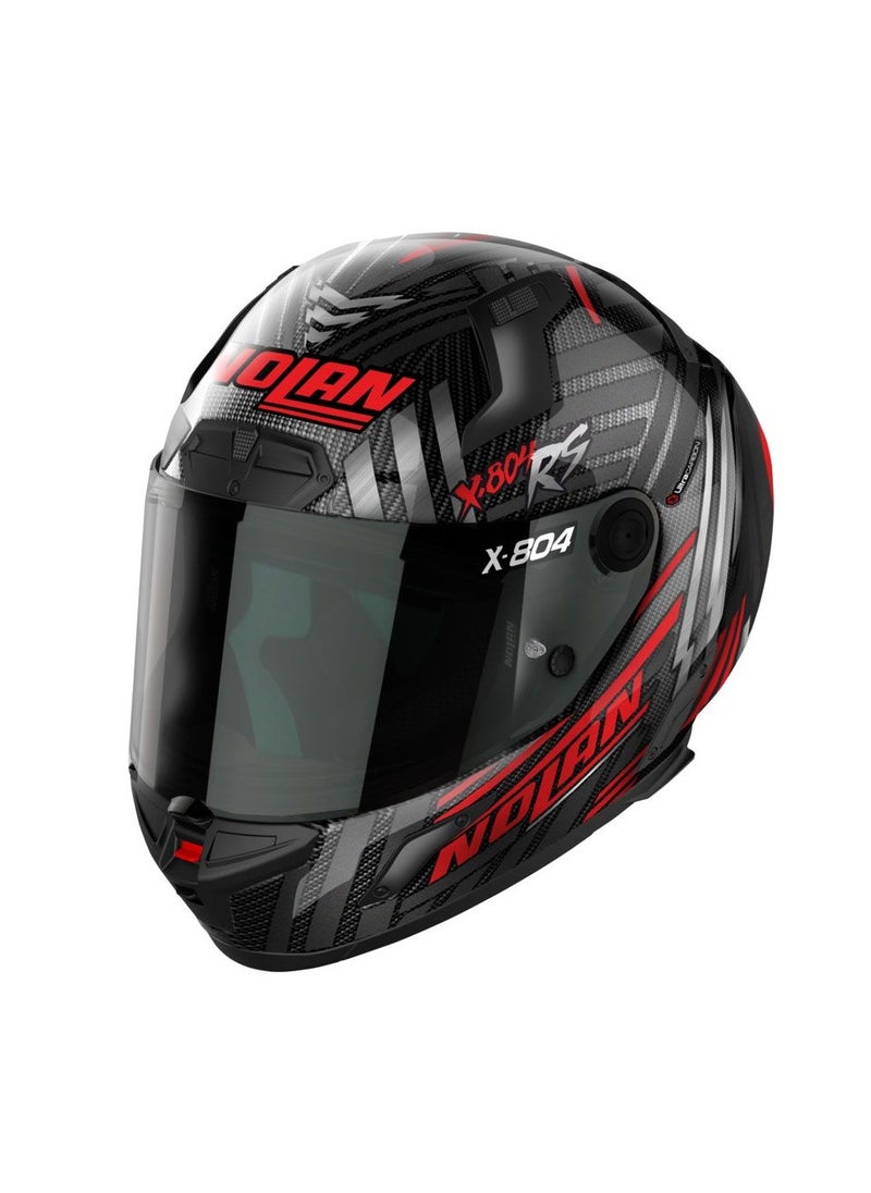 Full-Face Helmet Nolan X-804 RS U.C. SPECTRE CARBON (RED - CHROME SILVER)