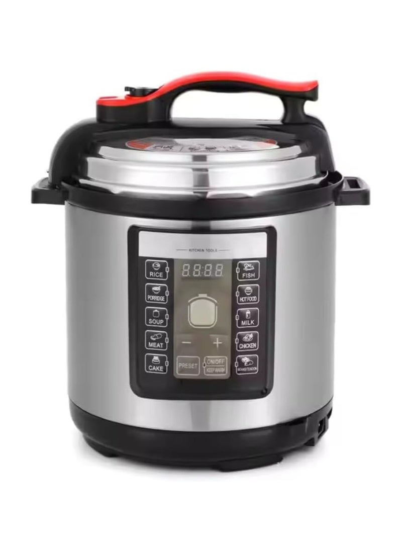 Electric Digital Pressure Cooker steamer , 6L capacity with 1000W Power, Multi-Function Cooking, Digital Timer Control, Non-Stick Inner Pot, Stainless Steel Body, One Touch Cooking, 24-Hours keep Warm 6 L 1000 W