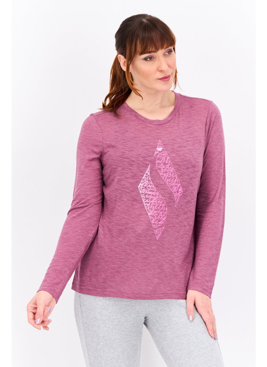 Women Sportswear Fit Long Sleeve Outdoor T-Shirt, Purple