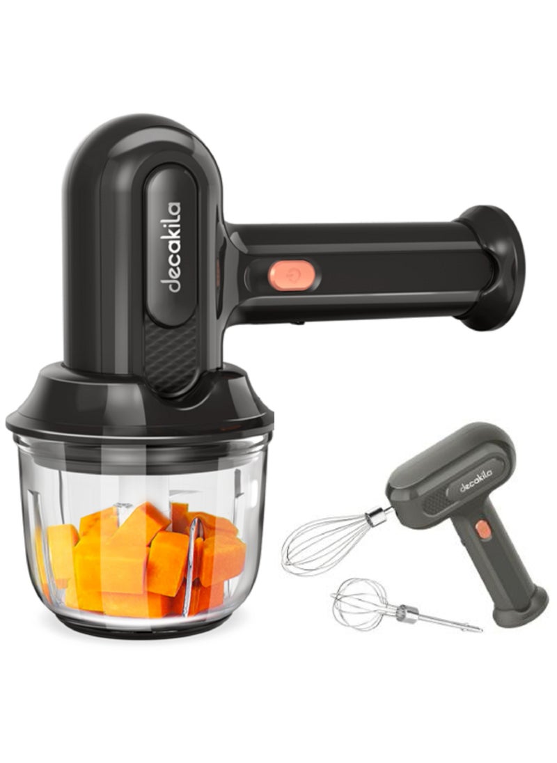 Decakila Cordless Hand Mixer With Chopping Bowl 25W 3-Speeds With Speed Control