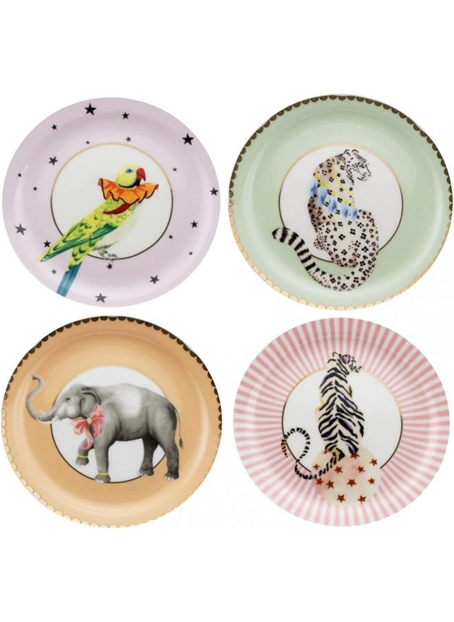 Set of 4 Animal Tea Plates 16cm