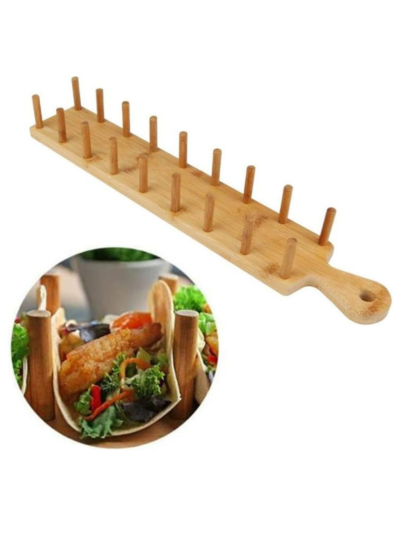 Bamboo Taco Holders Stand Plate Tray Gifts for Home Taco Toaster Taco Set，Kitchen Accessories