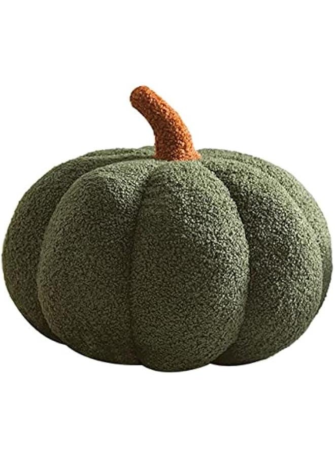 3D Simulated Pumpkin Pillow Plush Pillow Sofa Cushion (13inch, Olive)