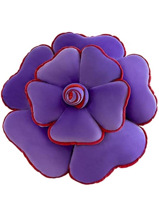 Lovely Flower Throw Pillows, Bedroom Decor in Bright Colors, Floral Cushions (19in, Purple)