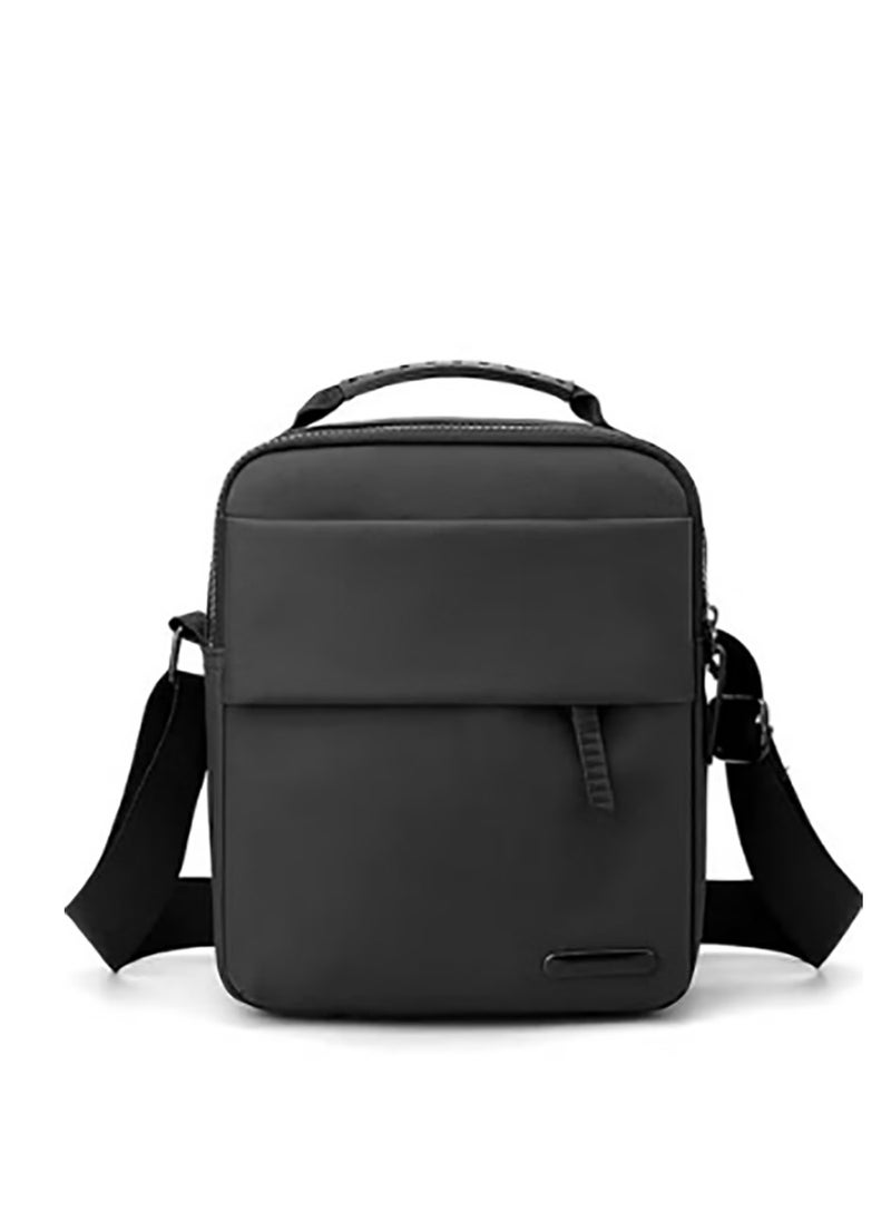 Fashionable Black Men's Small Sling Backpack, Lightweight Daily Commute, Suitable for Both Business and Casual (Black)