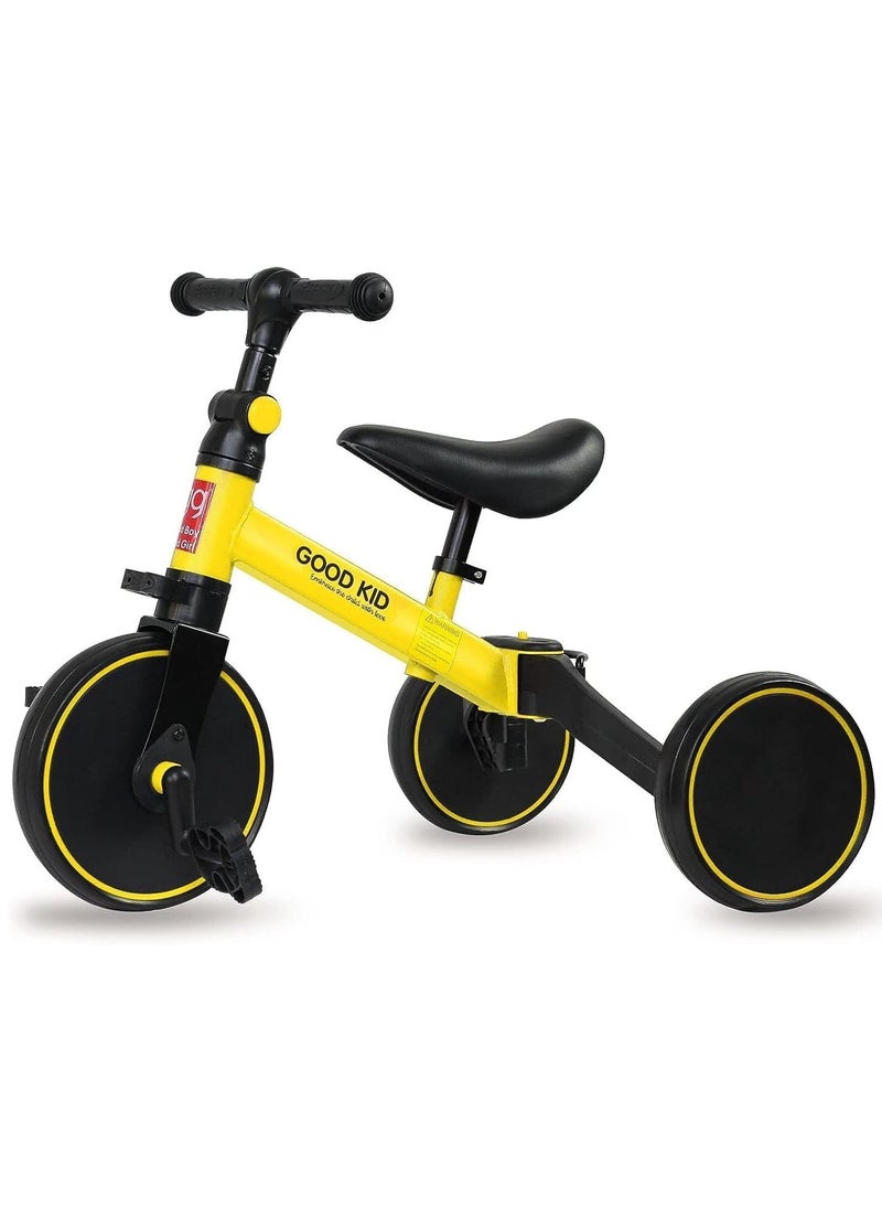 Good Boy/Girl 2-in-1 Transformable Kids Tricycle & Balance Bike – Adjustable Handle, Detachable Pedals, for 1.5-5 Years Old