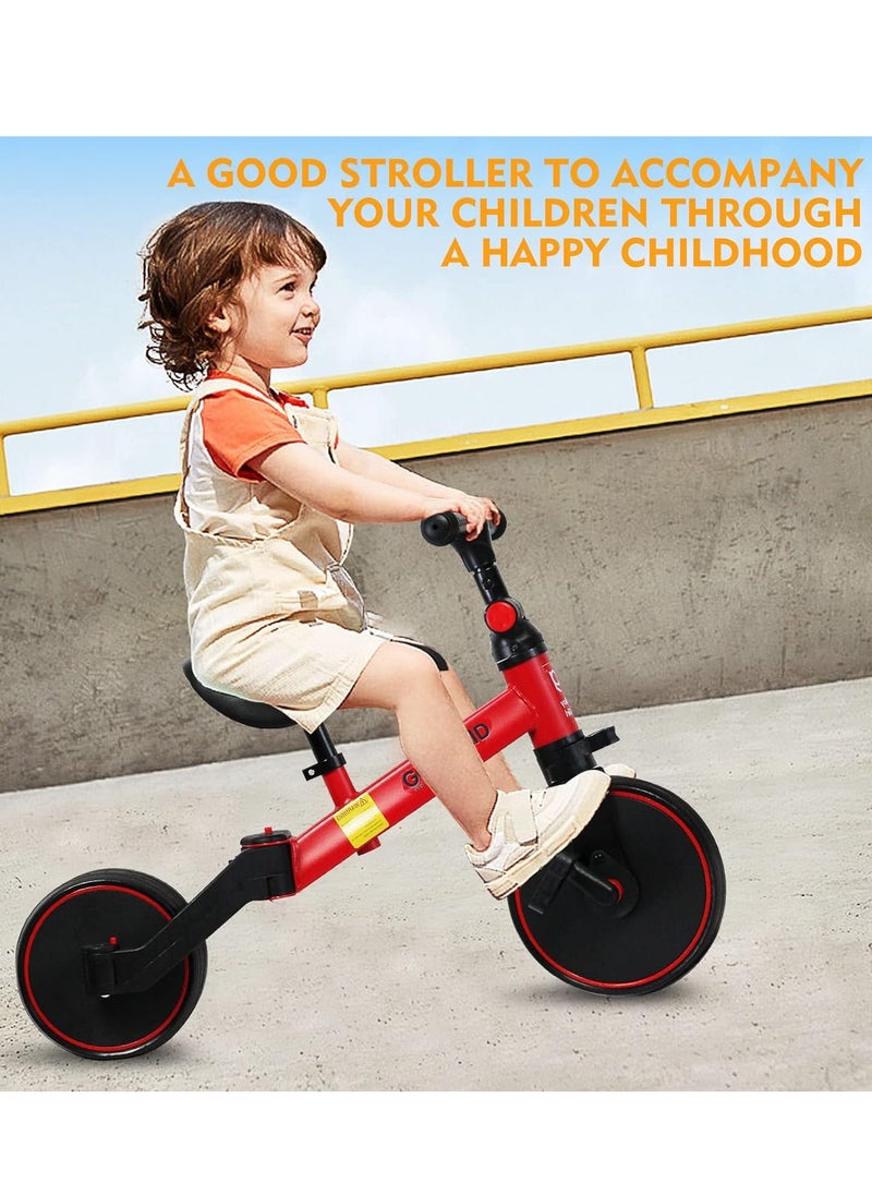 Good Boy/Girl 2-in-1 Transformable Kids Tricycle & Balance Bike – Adjustable Handle, Detachable Pedals, for 1.5-5 Years Old