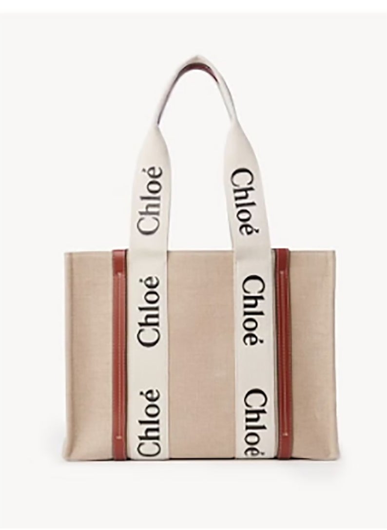 WOODY TOTE BAG IN LINEN