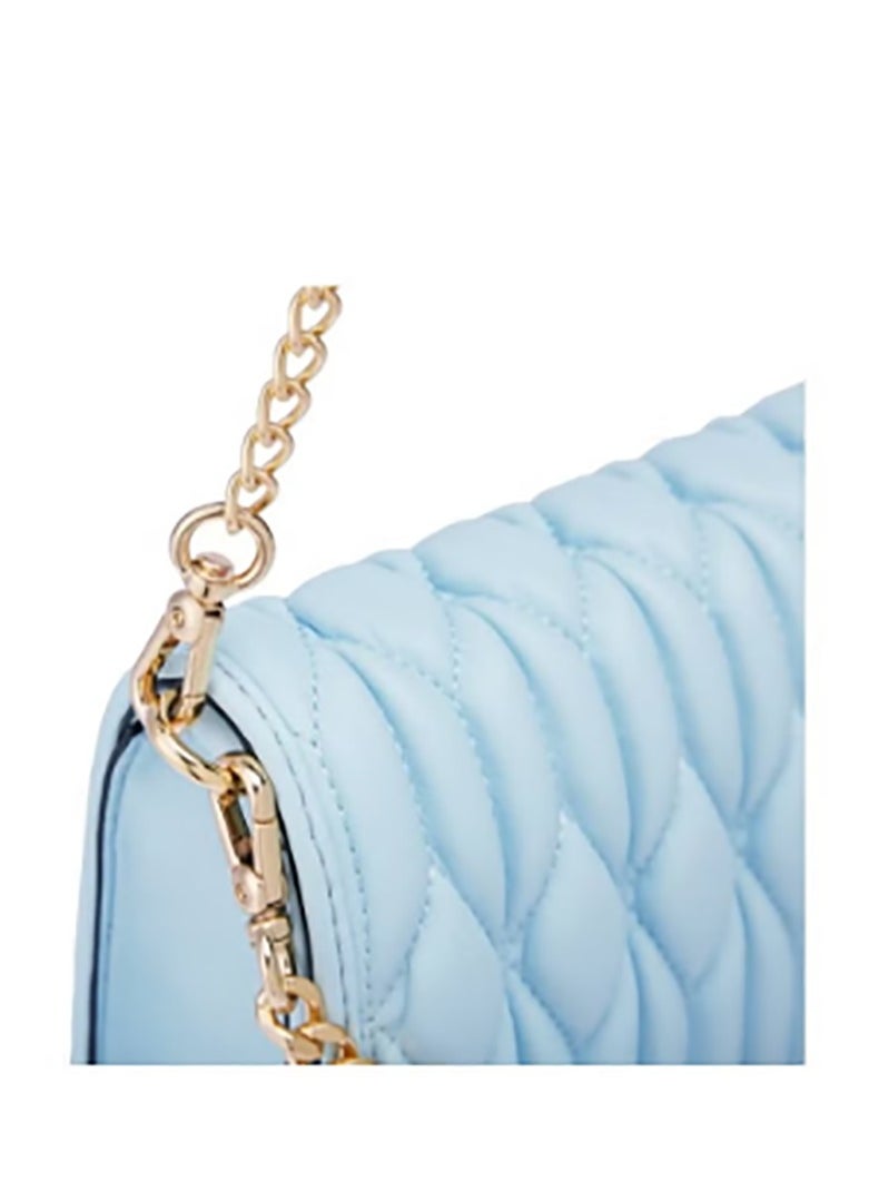 Light Blue Ruched Bag - Genuine Leather Handbag for Women, Stylish Crossbody Bag and Trendy Small Purse, Versatile Top Handle Handbag with Textured Structured Design, Compact and Lightweight Bag with Craftsmanship, Ideal for Any Outfit or Occasion